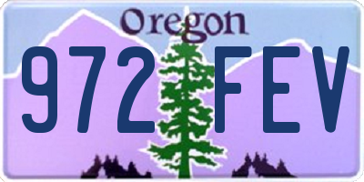OR license plate 972FEV