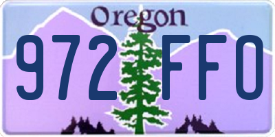 OR license plate 972FFO
