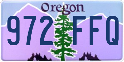OR license plate 972FFQ