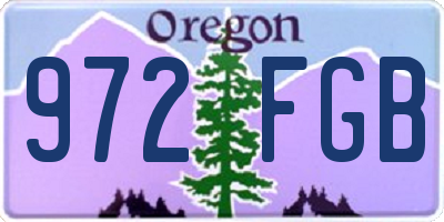 OR license plate 972FGB