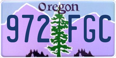 OR license plate 972FGC