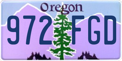 OR license plate 972FGD