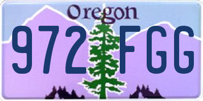 OR license plate 972FGG