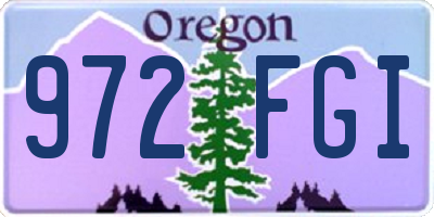 OR license plate 972FGI