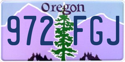 OR license plate 972FGJ