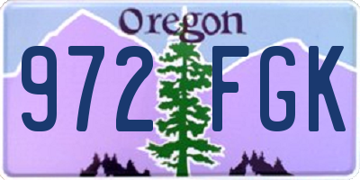 OR license plate 972FGK
