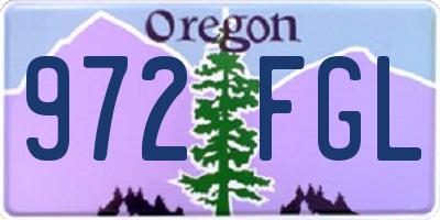 OR license plate 972FGL
