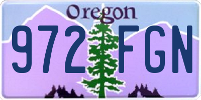 OR license plate 972FGN