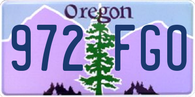 OR license plate 972FGO