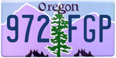 OR license plate 972FGP