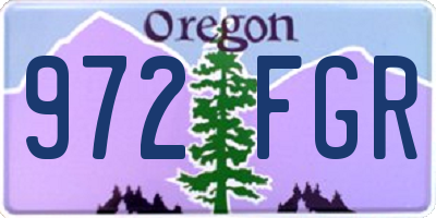 OR license plate 972FGR