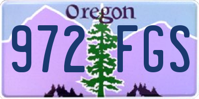 OR license plate 972FGS