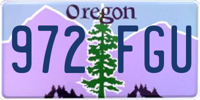 OR license plate 972FGU