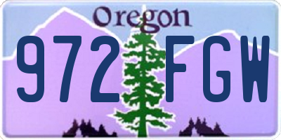 OR license plate 972FGW