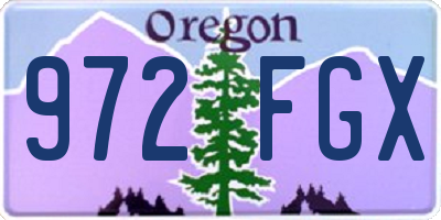 OR license plate 972FGX
