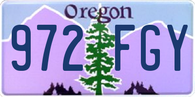 OR license plate 972FGY
