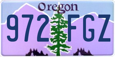 OR license plate 972FGZ