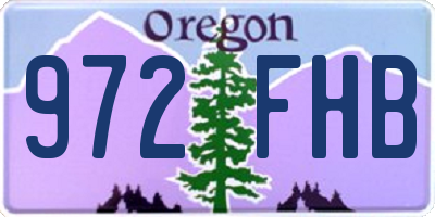 OR license plate 972FHB
