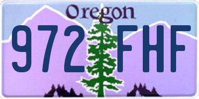 OR license plate 972FHF
