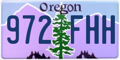 OR license plate 972FHH