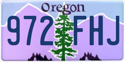 OR license plate 972FHJ