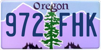 OR license plate 972FHK