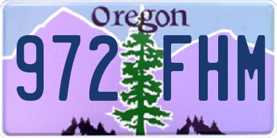 OR license plate 972FHM