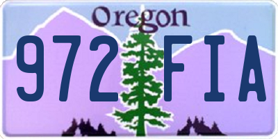 OR license plate 972FIA