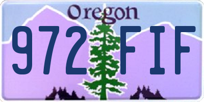 OR license plate 972FIF