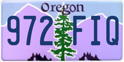 OR license plate 972FIQ