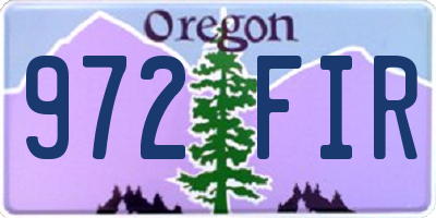 OR license plate 972FIR