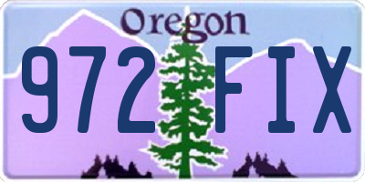 OR license plate 972FIX