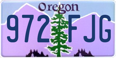 OR license plate 972FJG