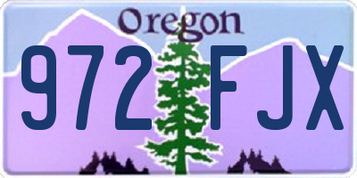 OR license plate 972FJX