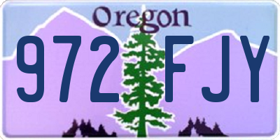 OR license plate 972FJY