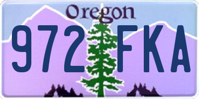 OR license plate 972FKA
