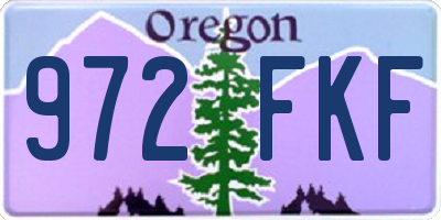 OR license plate 972FKF