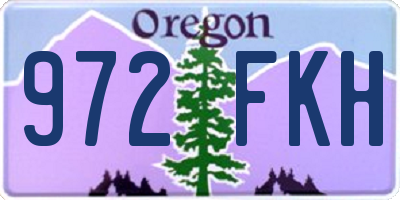 OR license plate 972FKH