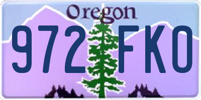 OR license plate 972FKO