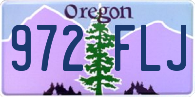OR license plate 972FLJ