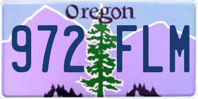 OR license plate 972FLM