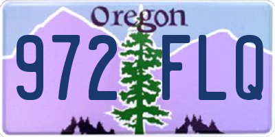 OR license plate 972FLQ