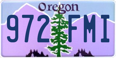 OR license plate 972FMI