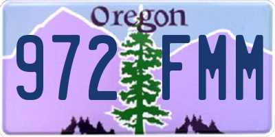 OR license plate 972FMM
