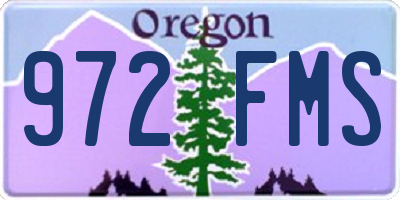 OR license plate 972FMS