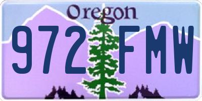 OR license plate 972FMW