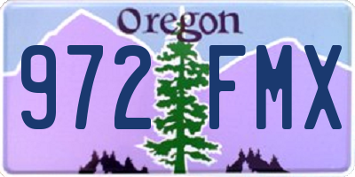 OR license plate 972FMX