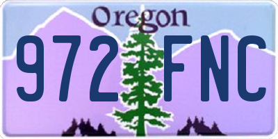 OR license plate 972FNC