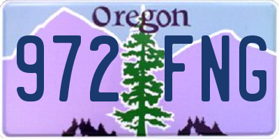 OR license plate 972FNG