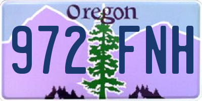 OR license plate 972FNH